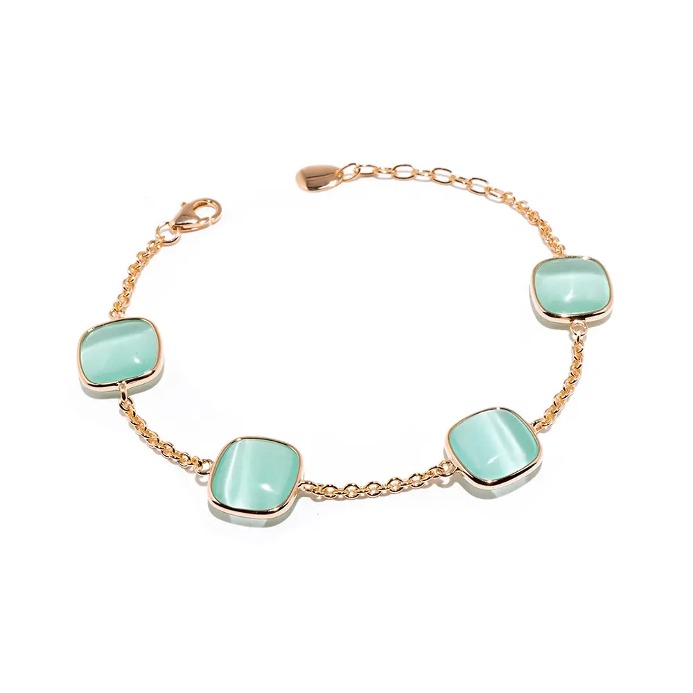 Madì Bracciale Bracciale Madi Laguna Mono con Quarzi Idrotermali Verde Acqua