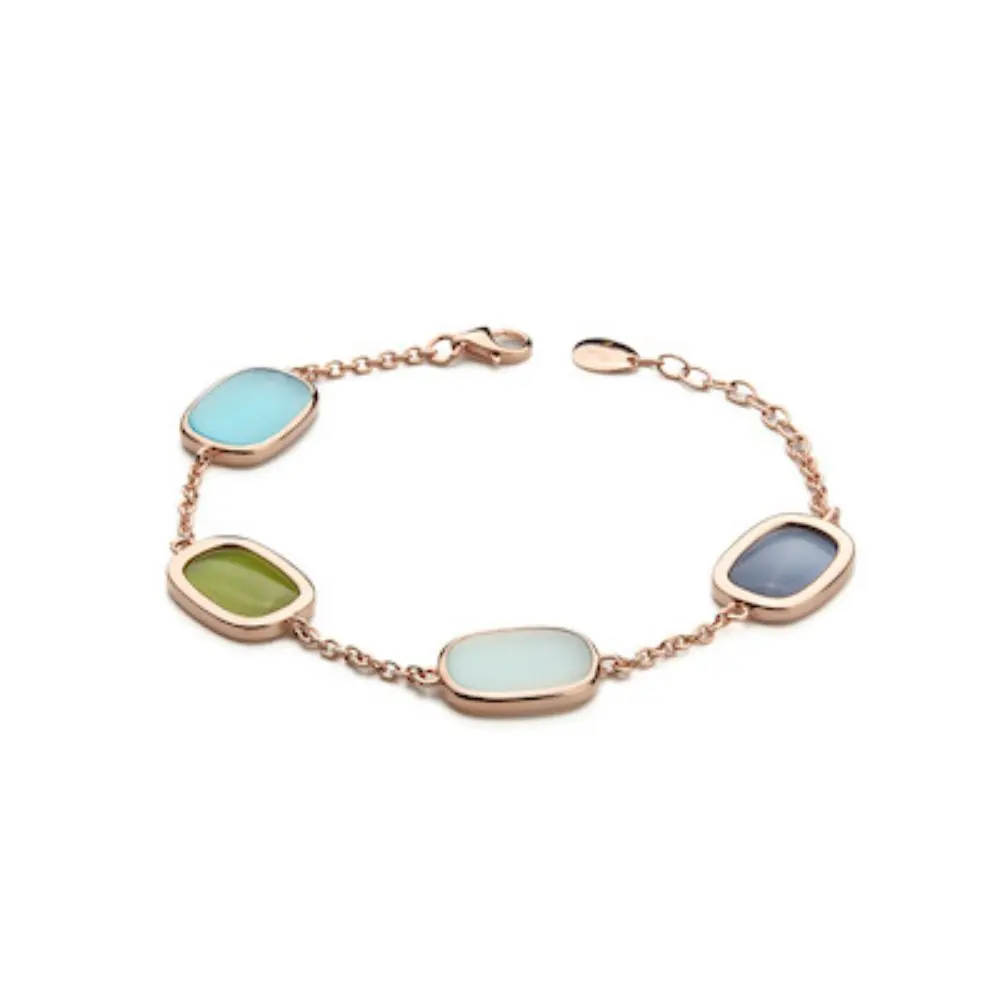Madì Bracciale Settanta con Quattro Quarzi Idrotermali Multicolor